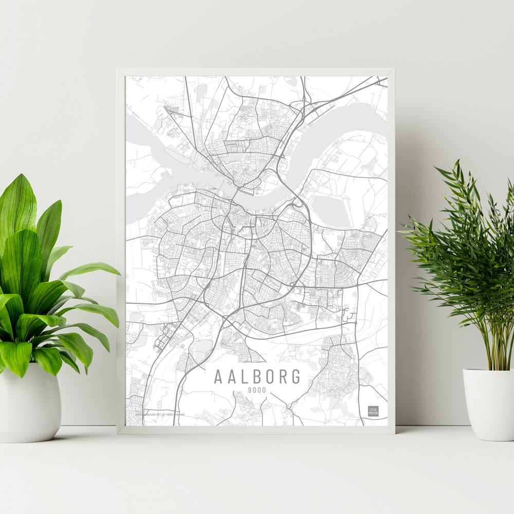 Aalborg bydel plakat hvid