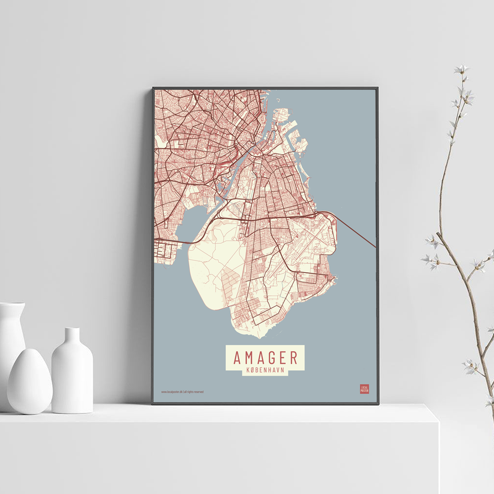 Amager by plakat lys