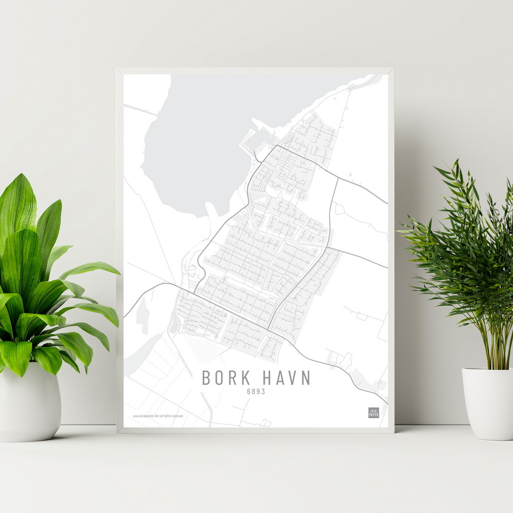 Bolbro by plakat local poster hvid