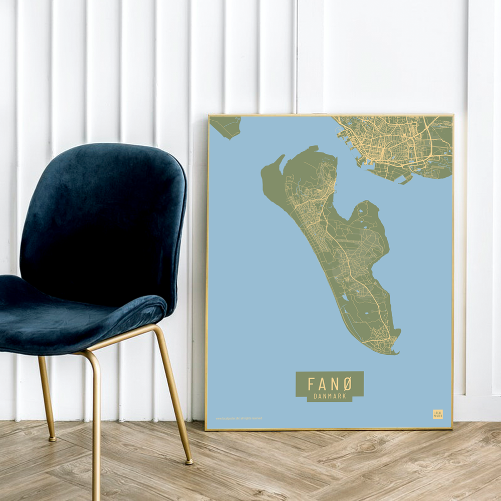 Fanø by plakat local poster grøn