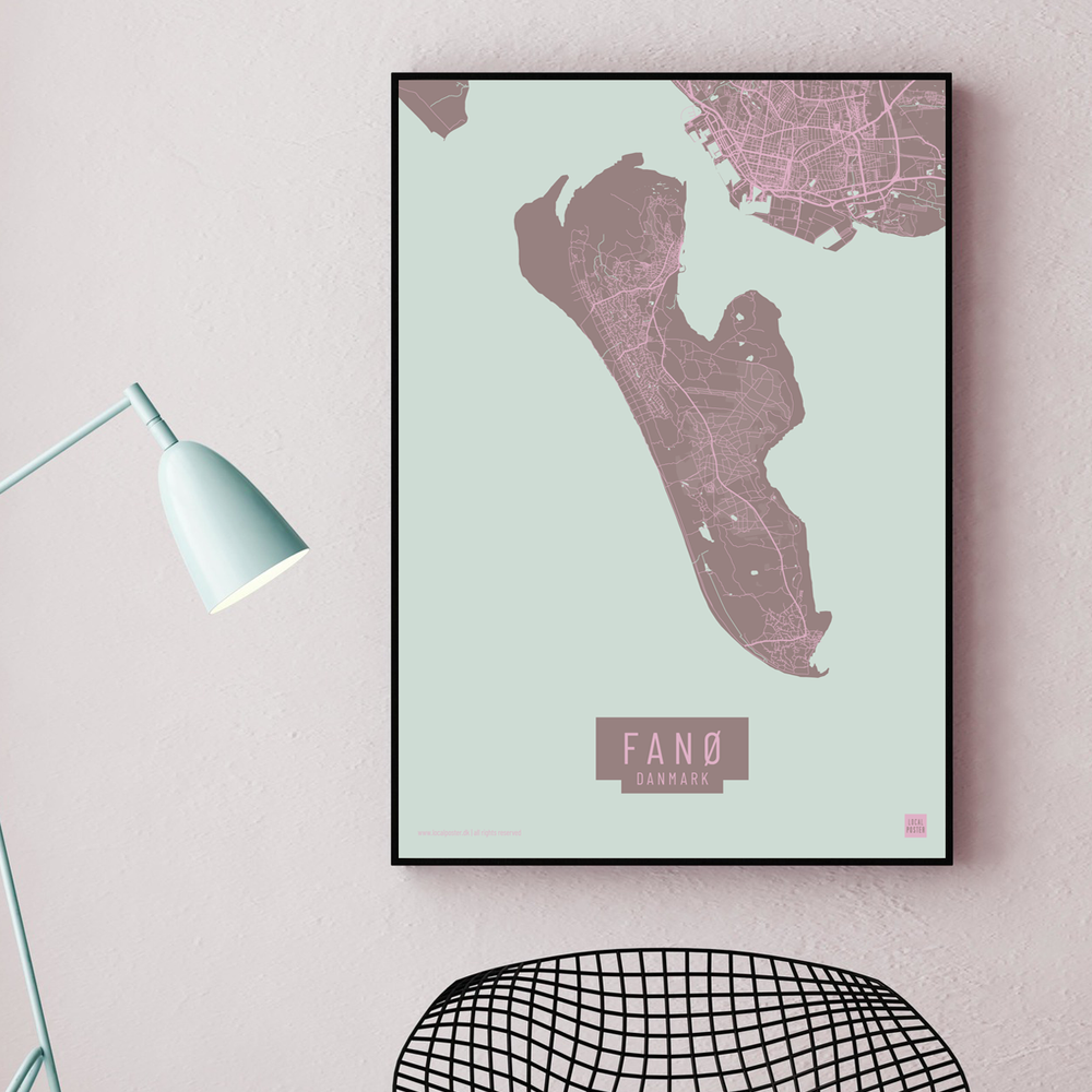 Fanø by plakat local poster pastel