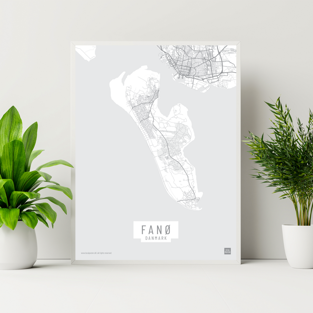 Fanø by plakat local poster hvid