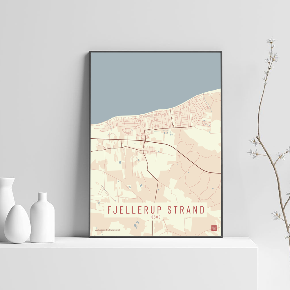 Fjellerup Strand by plakat local poster lys