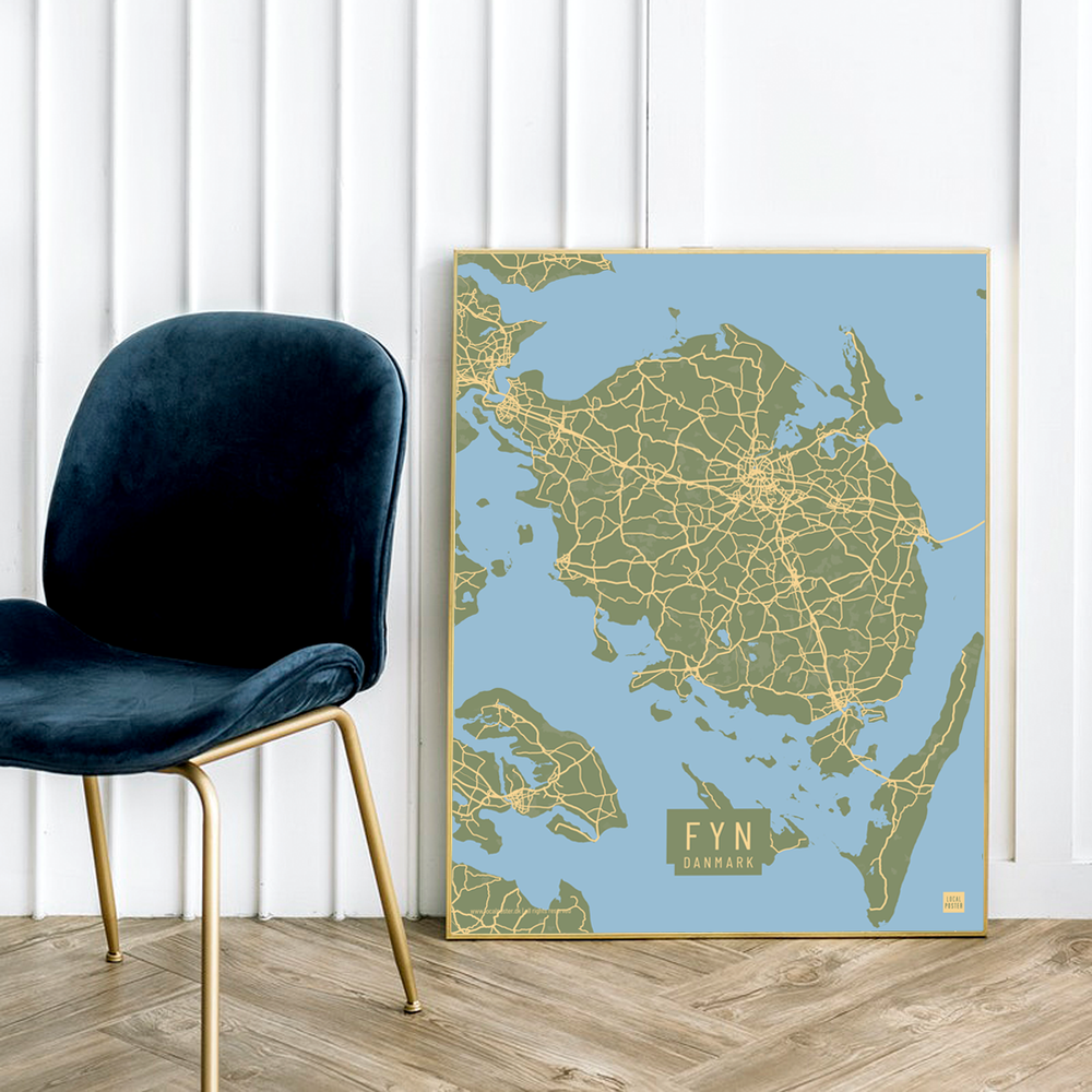 Fyn by plakat local poster grøn