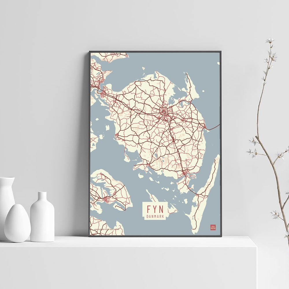 Fyn by plakat local poster lys