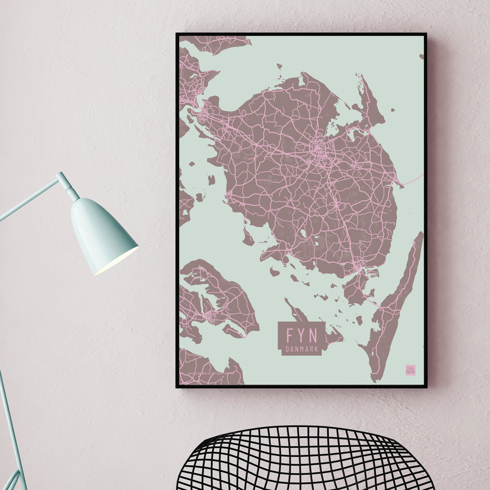 Fyn by plakat local poster pastel